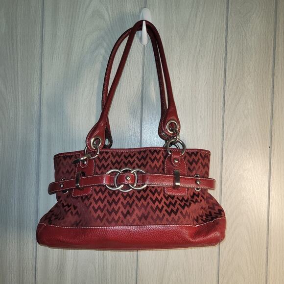 Vtg Y2K 90s Red Wilsons Leather Shoulder Bag Purse - Picture 1 of 10